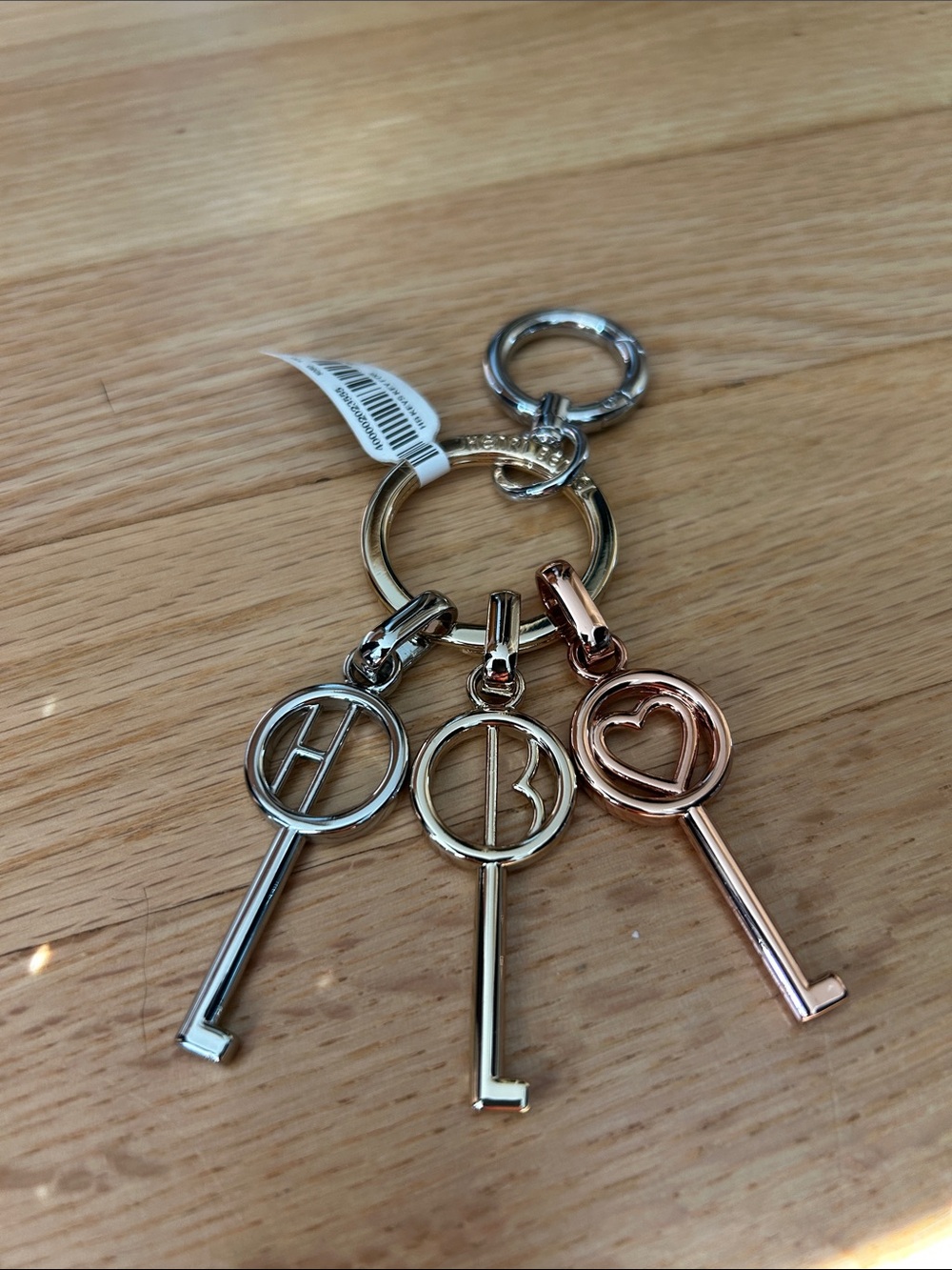 Henri Bendel NWT Three-Tone Key Charm Keyring - Dust bag included!